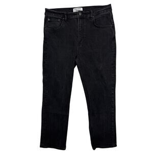 Reformation Straight Leg Black Washed High Rise Denim Jeans Pants 31